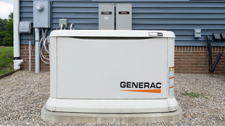Standby Generac generator installation for whole-home backup power.
