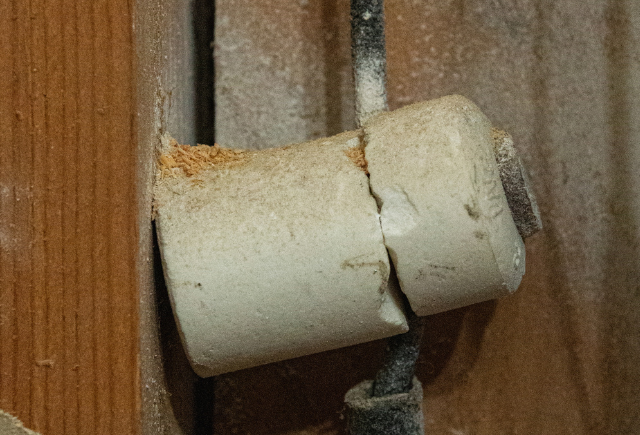 Damaged electrical wiring and outdated fittings during whole-home rewire in Snohomish County.